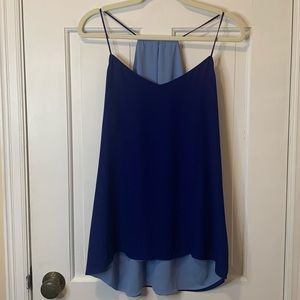 Express Reversible Royal and Light Blue Racerback Cami - Women's size L